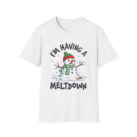 Funny Holiday Snowman T-Shirt - "I'm Having a Meltdown"