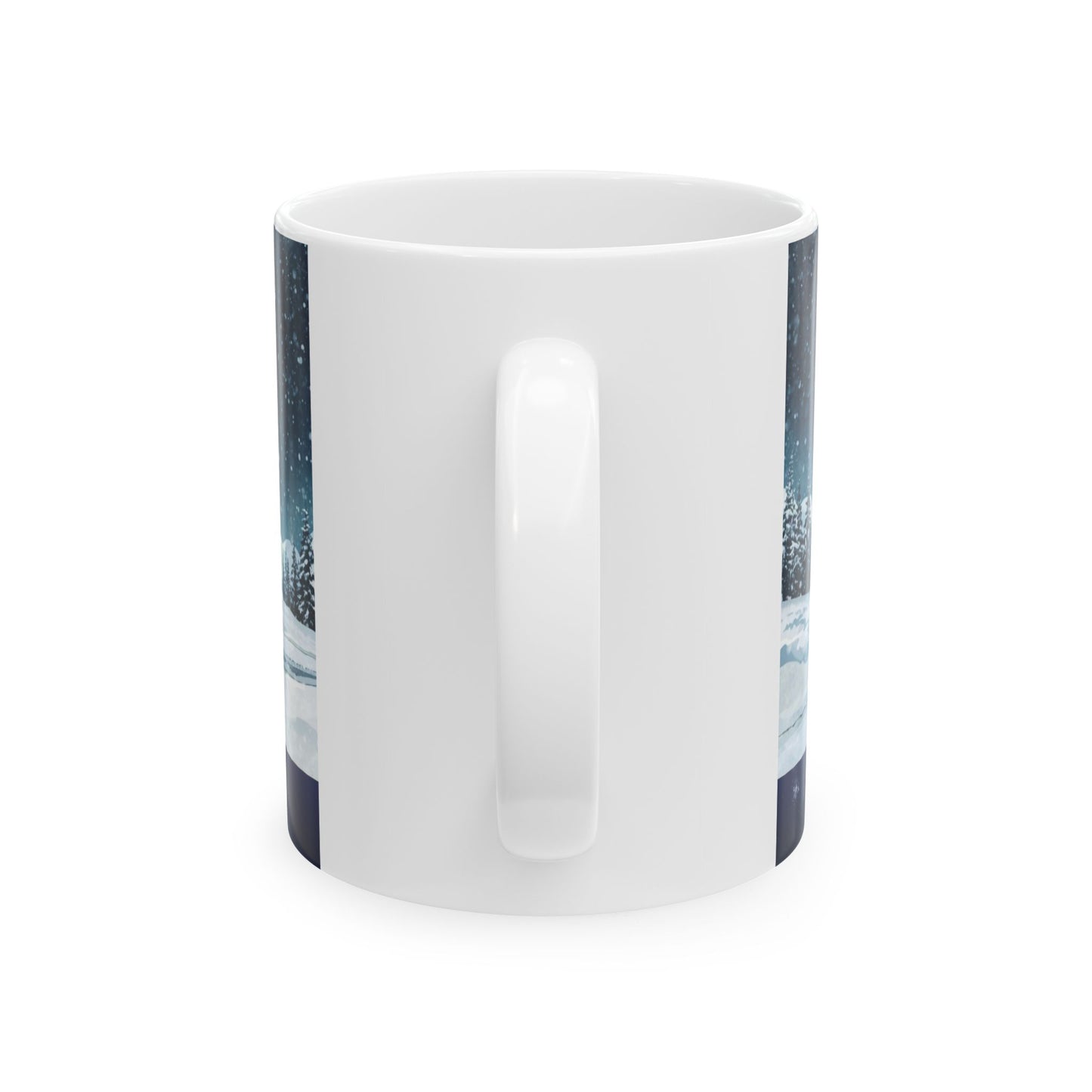 Winter Truck Ceramic Mug - Snow, Chrome & Coffee