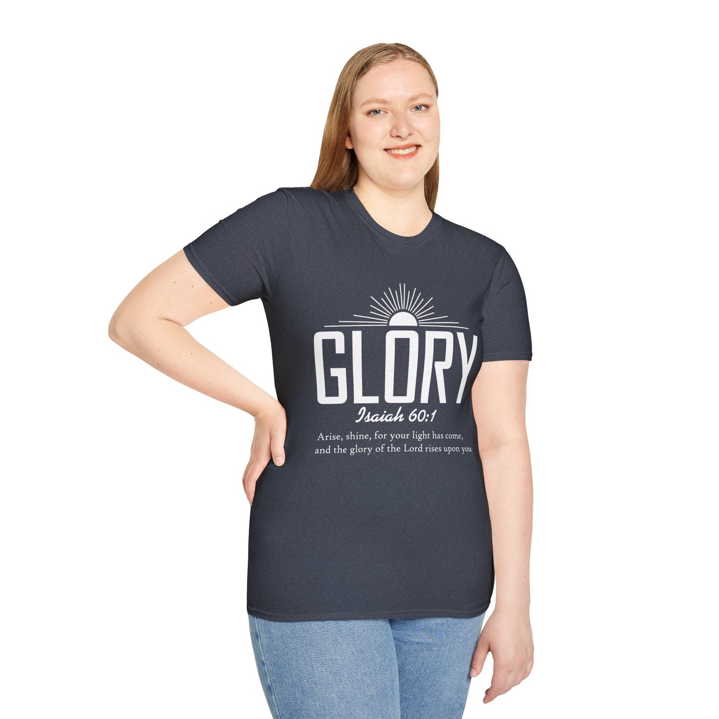 Inspirational T-Shirt - 'Glory' Isaiah 60:1 Shirt, Christian Apparel, Faith T-Shirt, Gift for Her, Meaningful Quote Tee