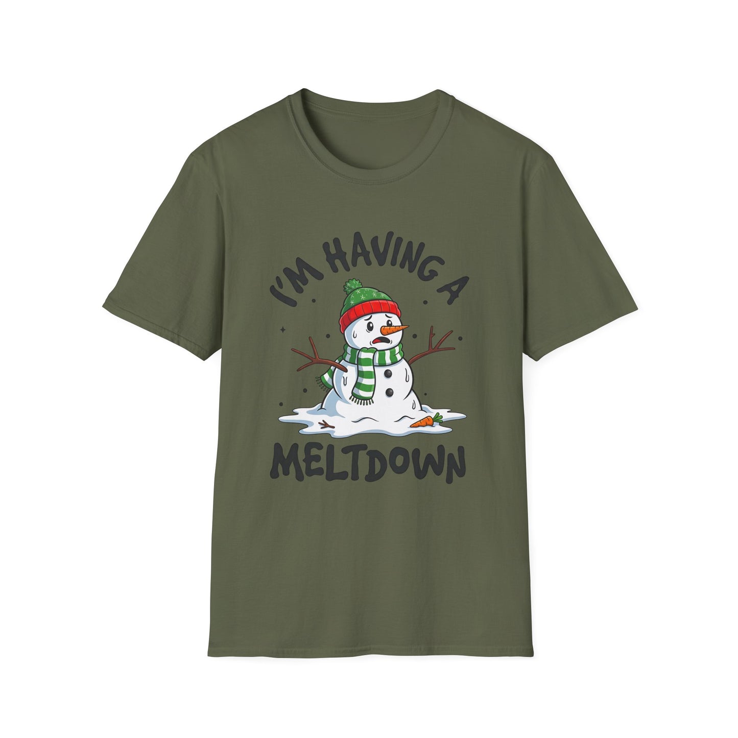 Funny Holiday Snowman T-Shirt - "I'm Having a Meltdown"