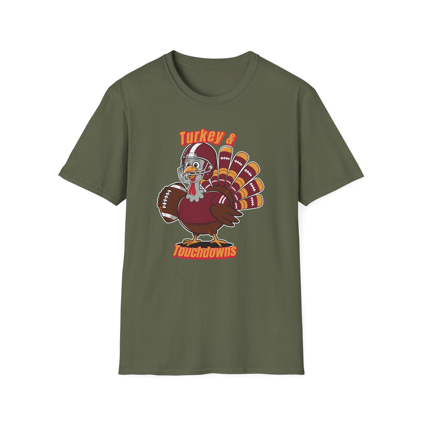 Thanksgiving Football Turkey T-Shirt - Fun Unisex Tee for Game Day