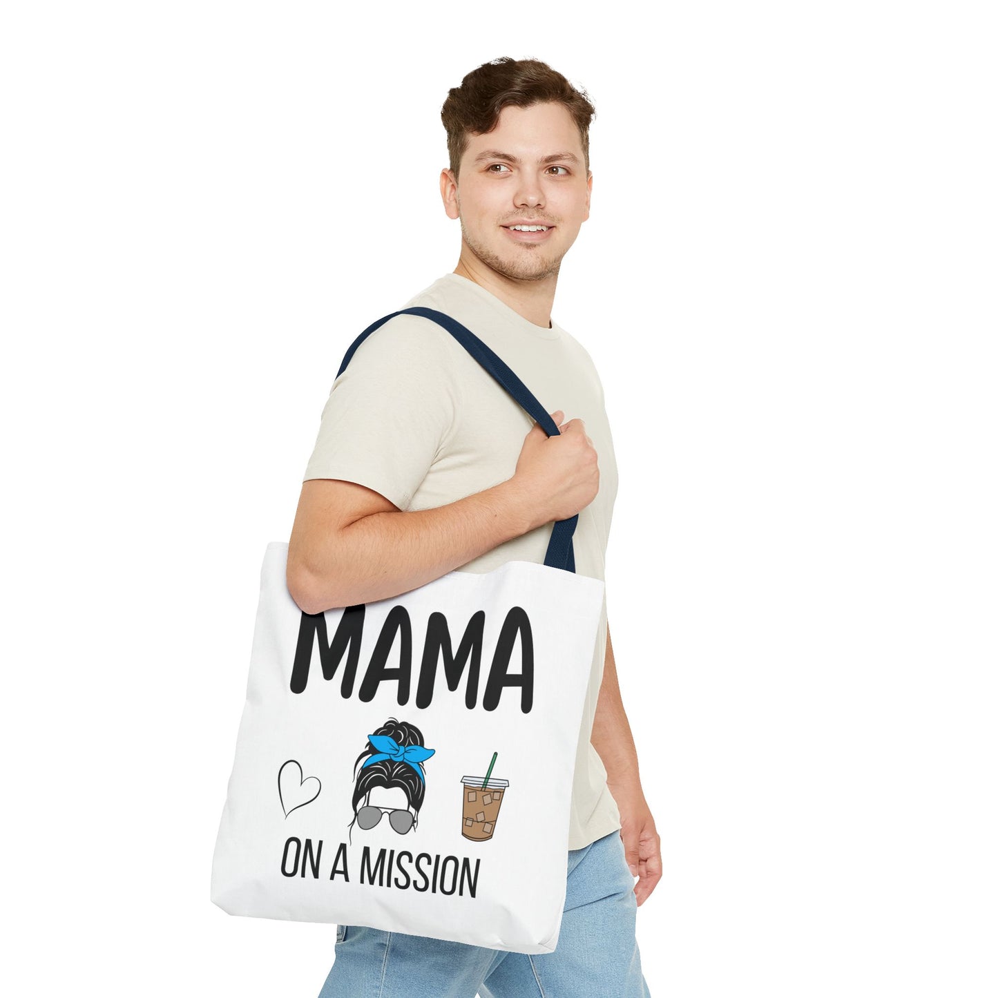 Mama On A Mission Tote Bag – Cute Coffee Mom Graphic Tote