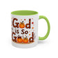God Is So Good Fall Coffee Mug — Thanksgiving Pumpkin Accent Mug (11/15oz)