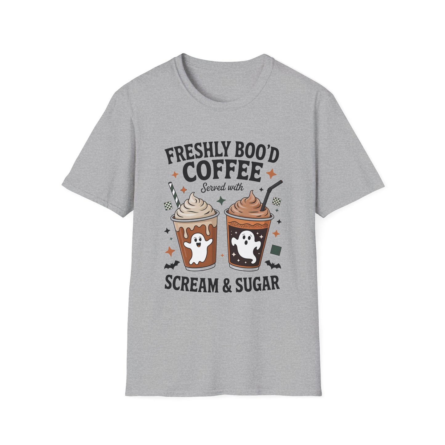 Halloween Coffee T-Shirt, Ghostly Drink Tee, Spooky Sweets Shirt, Unisex Halloween Apparel, Fun Fall Shirt, Gift for Coffee Lovers
