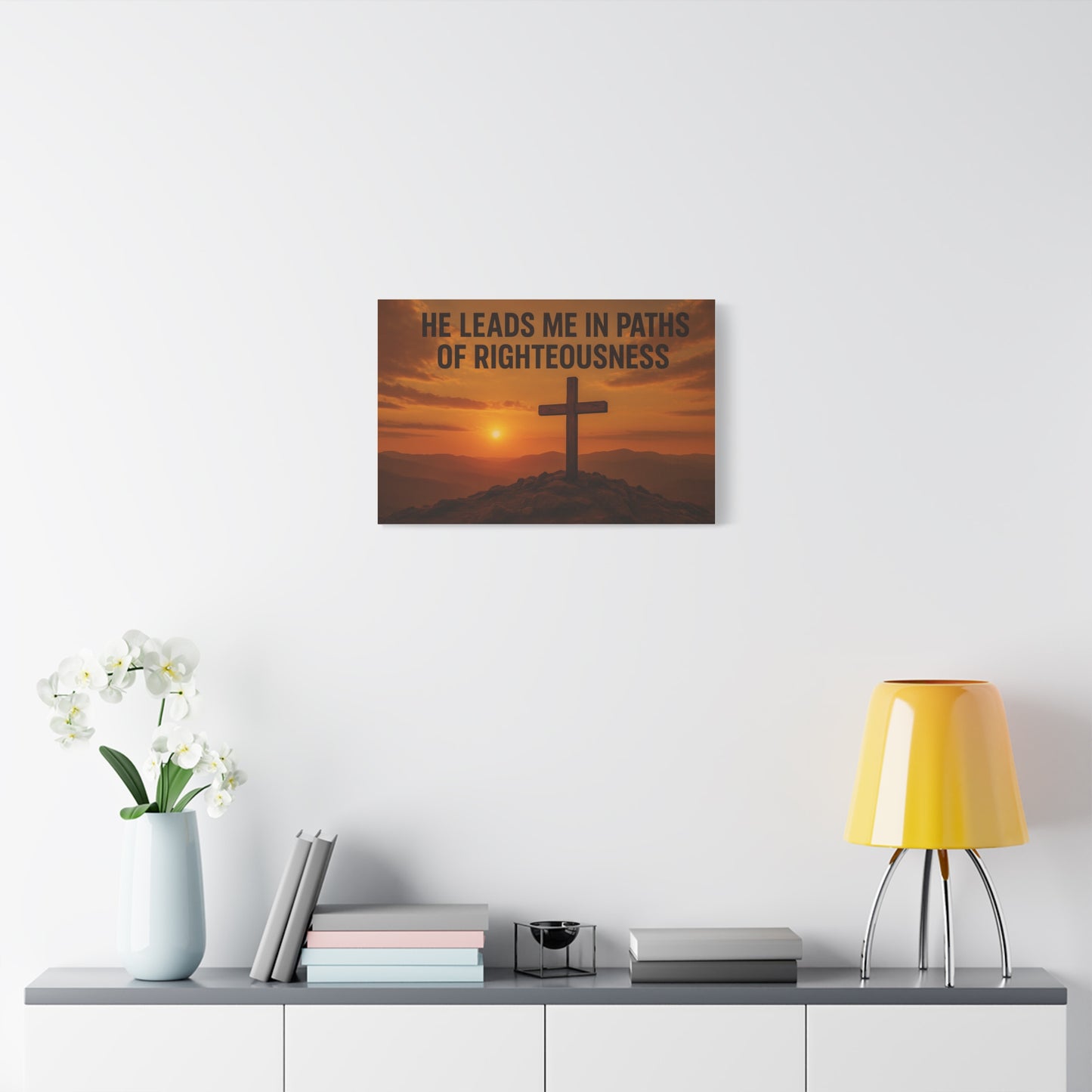 He Leads Me in Paths of Righteousness Canvas Wall Art
