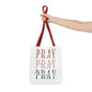 Inspirational Tote Bag - Pray It, Power It, Through It, Motivational, Faith-Based Gift, Everyday Use, Church or Study Bag