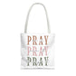 Inspirational Tote Bag - Pray It, Power It, Through It, Motivational, Faith-Based Gift, Everyday Use, Church or Study Bag