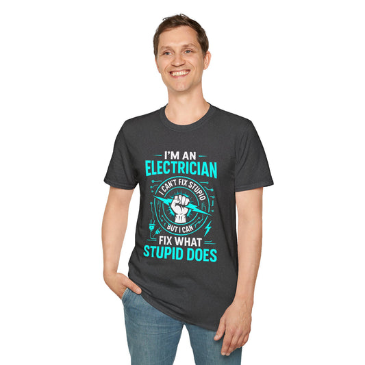 Electrician Humor T-Shirt | Funny Gift for Electricians, Unisex Softstyle Tee, Birthday Gift, Graduation, Work Apparel
