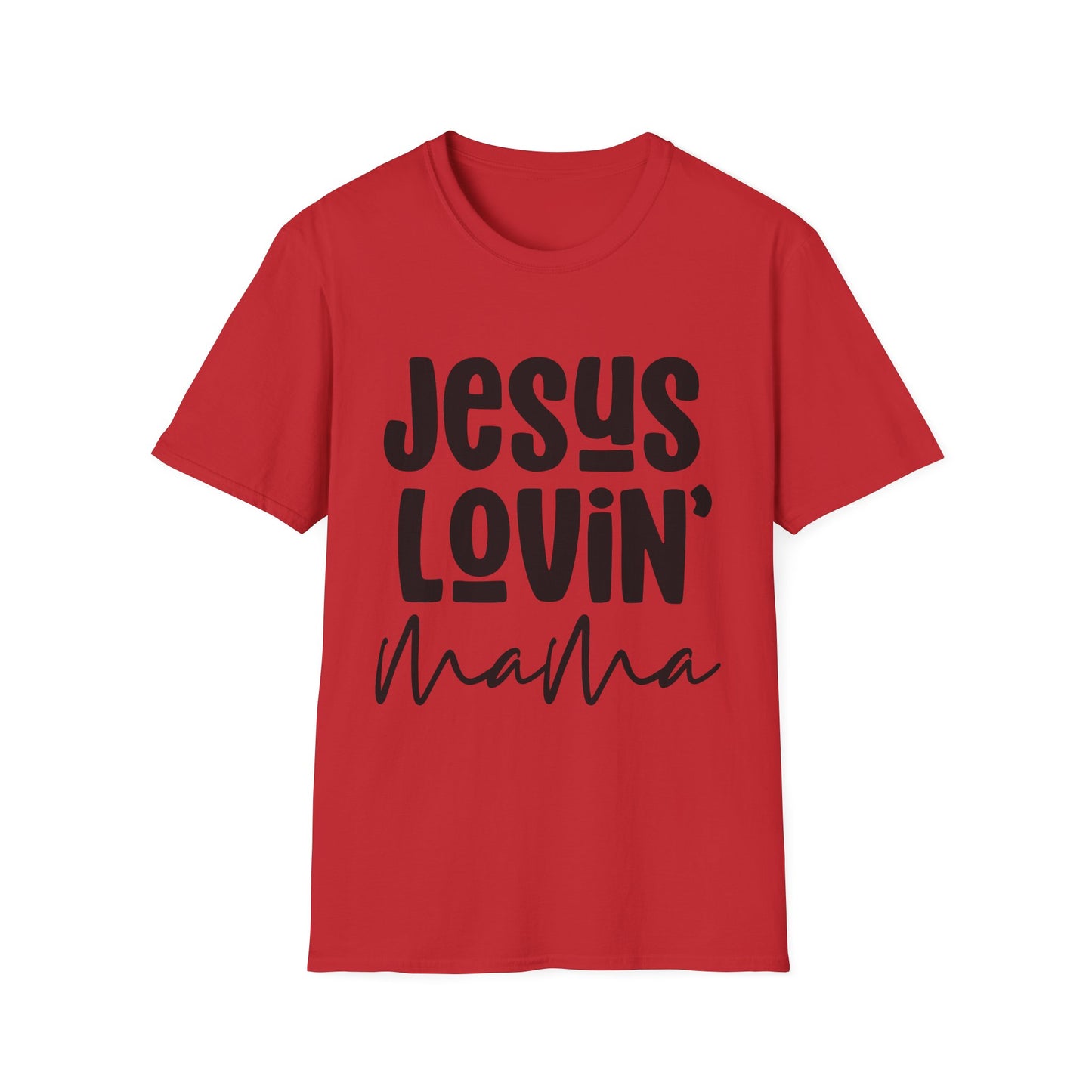 Jesus Lovin' Mama Unisex Softstyle T-Shirt | Mother's Day Gift, Christian Tee, Casual Wear, Faith-Based Fashion, Family Reunion Shirt