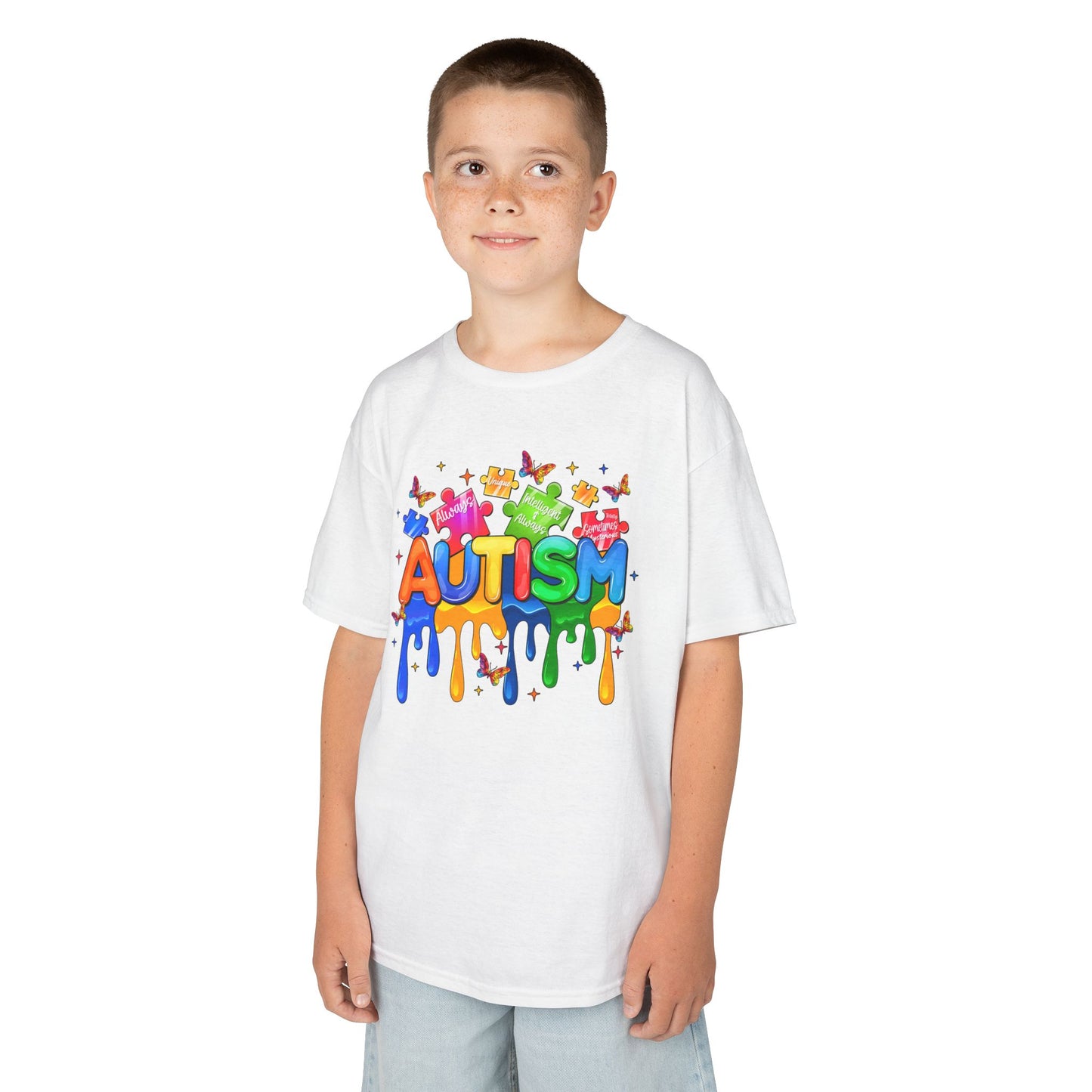 Colorful Autism Awareness Kids Tee, Autism Support T-Shirt, Kids Educational Apparel, Fun Children's Gifts, Family Awareness Shirt