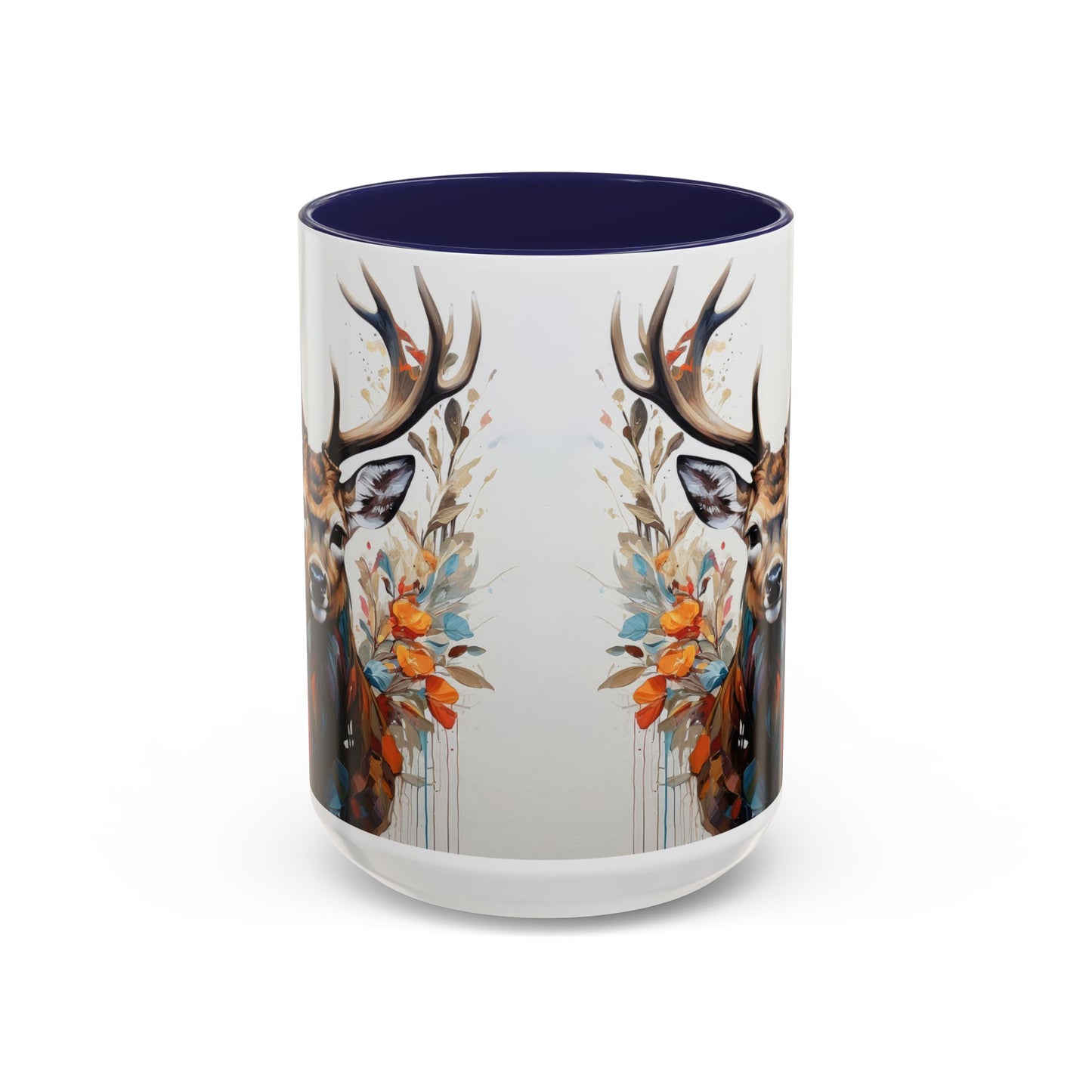 Deer Floral Accent Coffee Mug — Autumn Stag 11/15oz