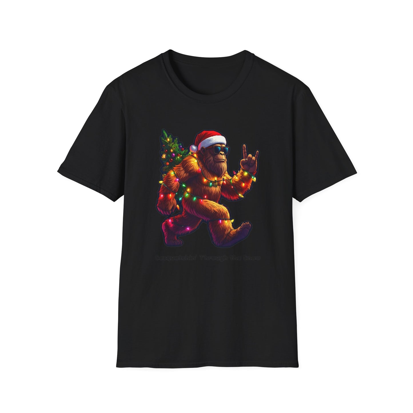 Sasquatch Christmas T-Shirt – “Sasquatchin’ Through the Snow” Holiday Tee