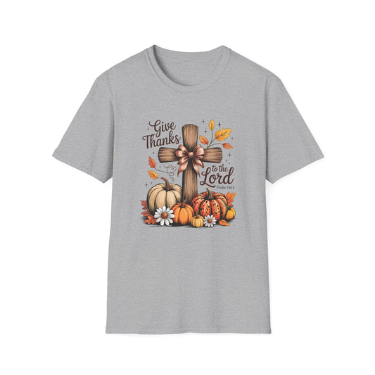 Thanksgiving Faith T-Shirt, Unisex Cozy Tee, Religious Harvest Apparel, Seasonal Gift, Fall Celebration Wear