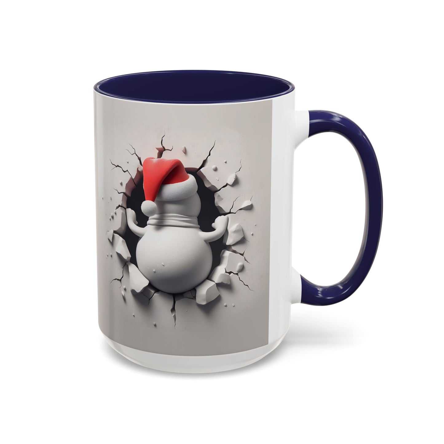 Santa Snowman Breaking Wall Coffee Mug