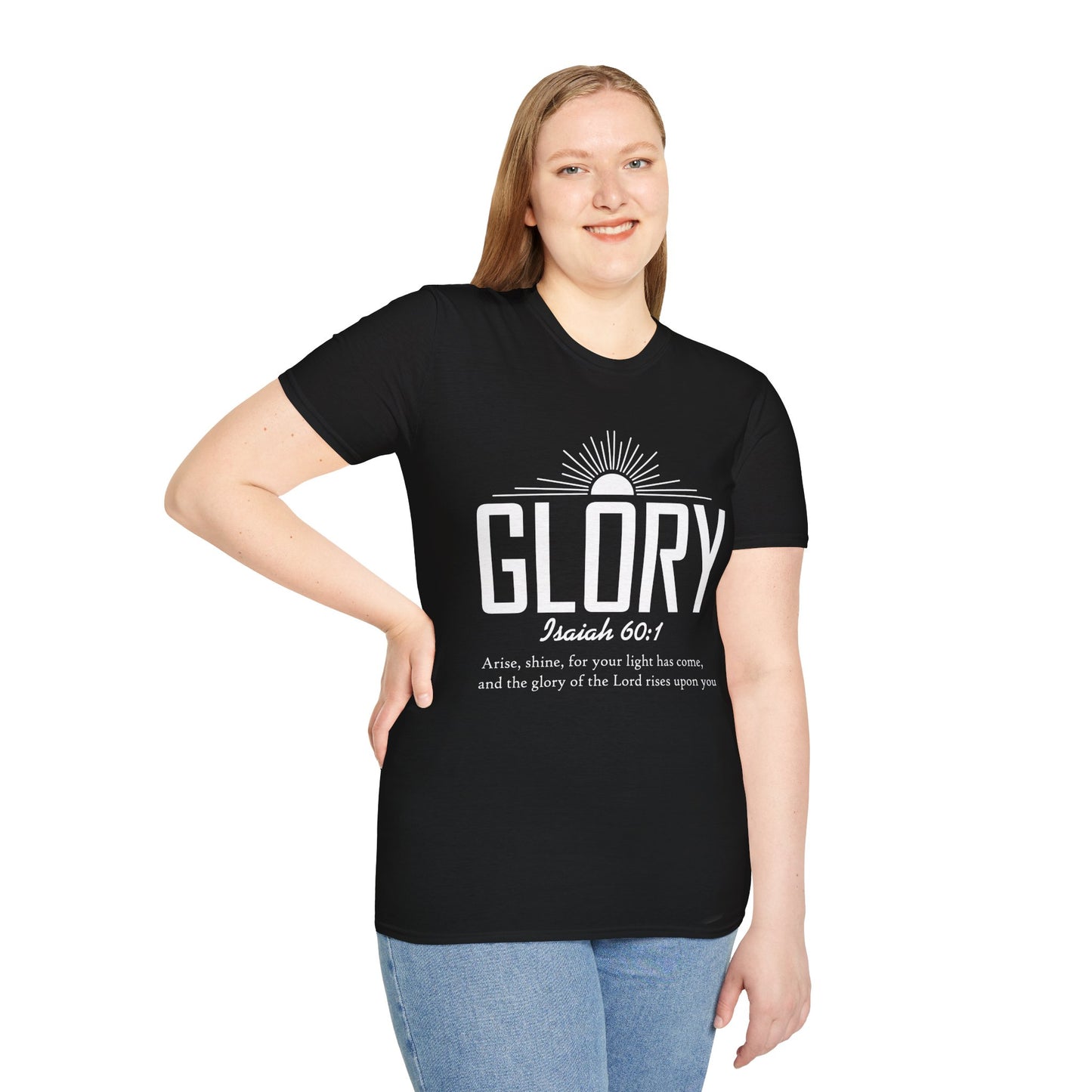 Inspirational T-Shirt - 'Glory' Isaiah 60:1 Shirt, Christian Apparel, Faith T-Shirt, Gift for Her, Meaningful Quote Tee