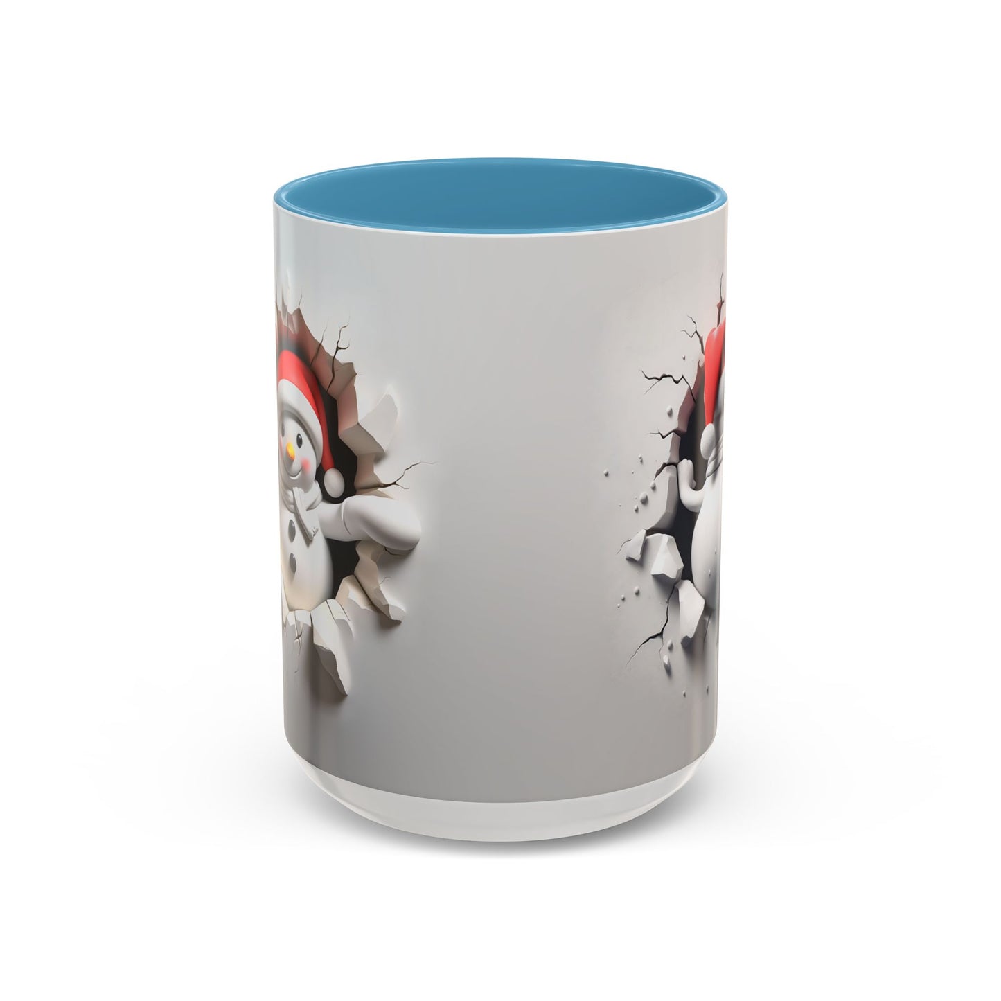 Santa Snowman Breaking Wall Coffee Mug