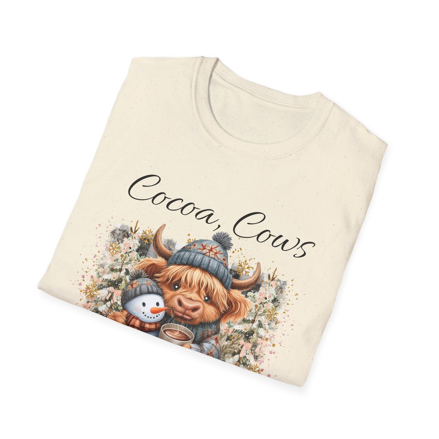 Cocoa Cows Cold Noses T-Shirt | Winter Apparel, Holiday Gift, Cute Animal Tee, Cow Lovers, Cozy Style