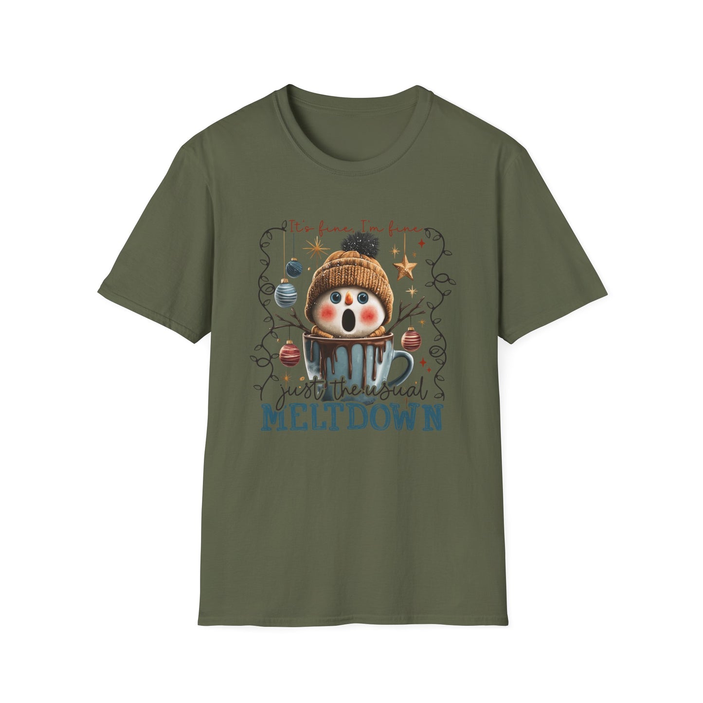 Meltdown Snowman Holiday T-Shirt — Cute 'It's Been A Meltdown' Christmas Tee
