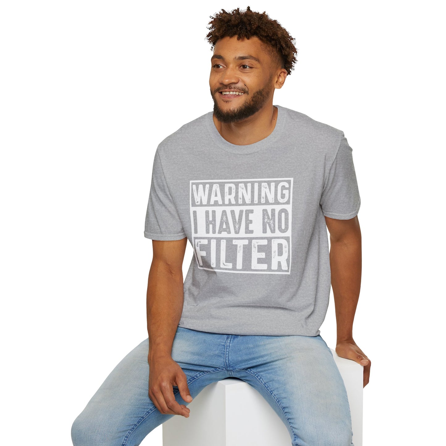 No Filter Warning T-Shirt - Unisex Softstyle Graphic Tee