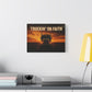 Truckin' On Faith Matte Canvas Wall Art — Semi Truck Sunset Print