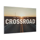 Crossroad Inspirational Canvas Print — “God Meets You at the Crossroad” Sunset Wall Art