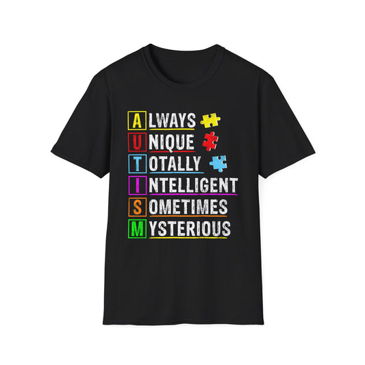 Unisex Autism Awareness T-Shirt, Softstyle Tee, Unique Gift for Awareness Events, Casual Wear, Comfortable Daily Shirt