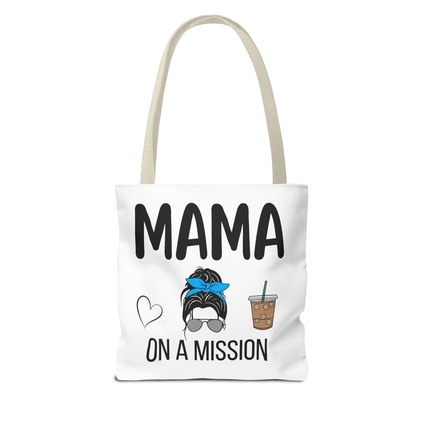 Mama On A Mission Tote Bag – Cute Coffee Mom Graphic Tote