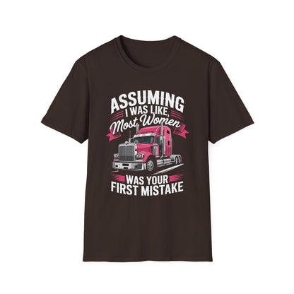 Funny Truck Driver T-Shirt, Gift for Truckers, Assumption Tee, Unisex Softstyle Shirt, Unique Birthday Gift