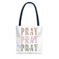 Inspirational Tote Bag - Pray It, Power It, Through It, Motivational, Faith-Based Gift, Everyday Use, Church or Study Bag