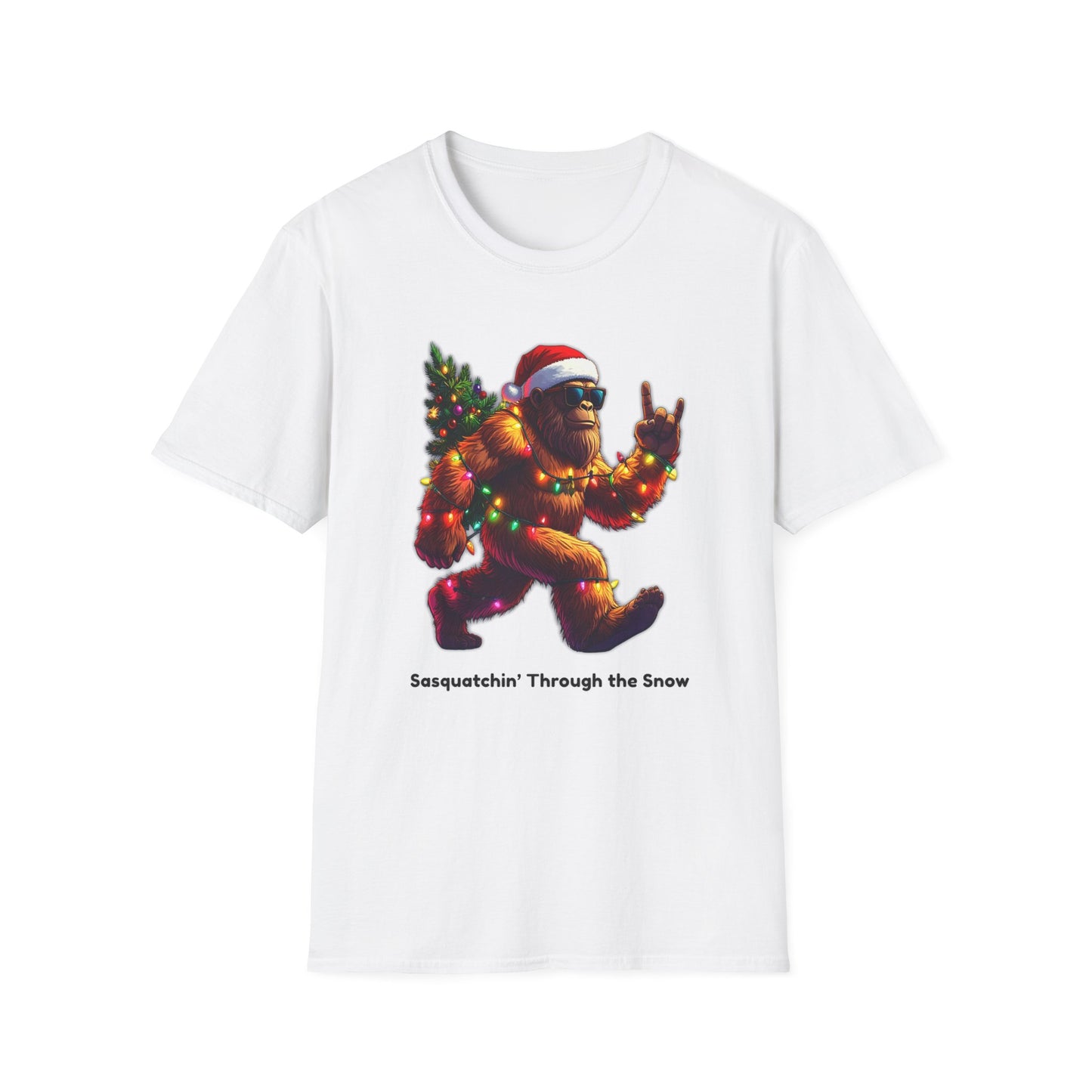 Sasquatch Christmas T-Shirt – “Sasquatchin’ Through the Snow” Holiday Tee