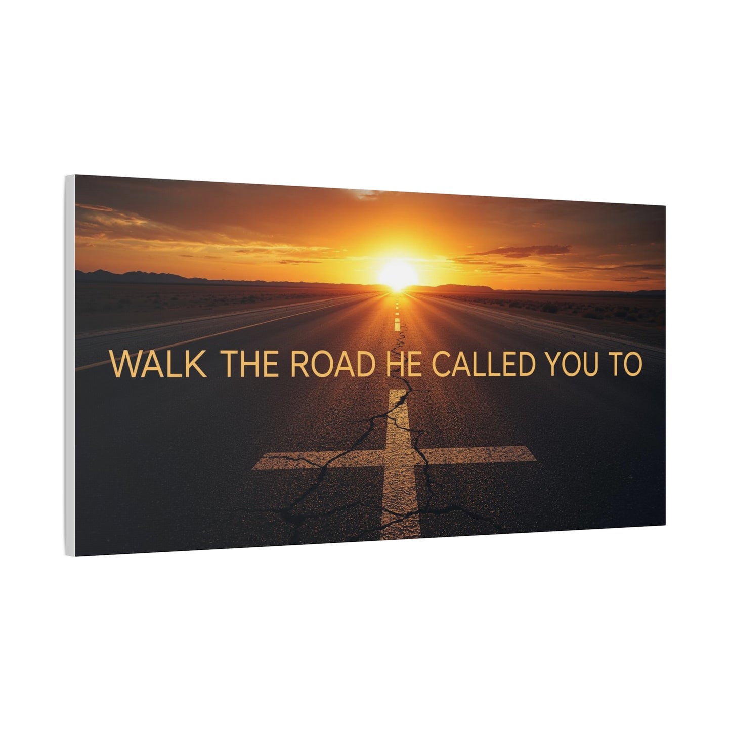 Sunrise Road Canvas Wall Art – "Walk the Road He Called You To" Inspirational Christian Decor