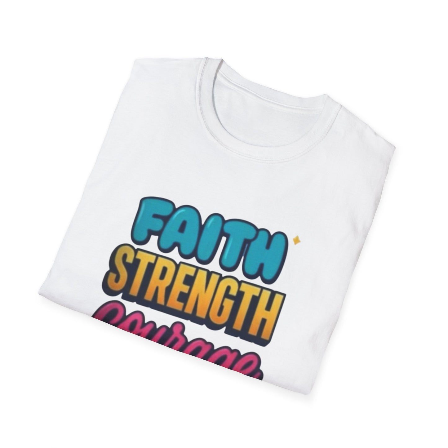Faith Strength Courage Unisex T-Shirt - Motivational Gift, Inspirational Tee, Everyday Wear, Cool Graphic Shirt, Perfect for Any Occasion