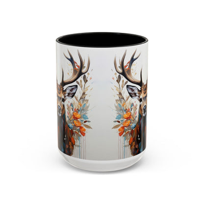 Deer Floral Accent Coffee Mug — Autumn Stag 11/15oz