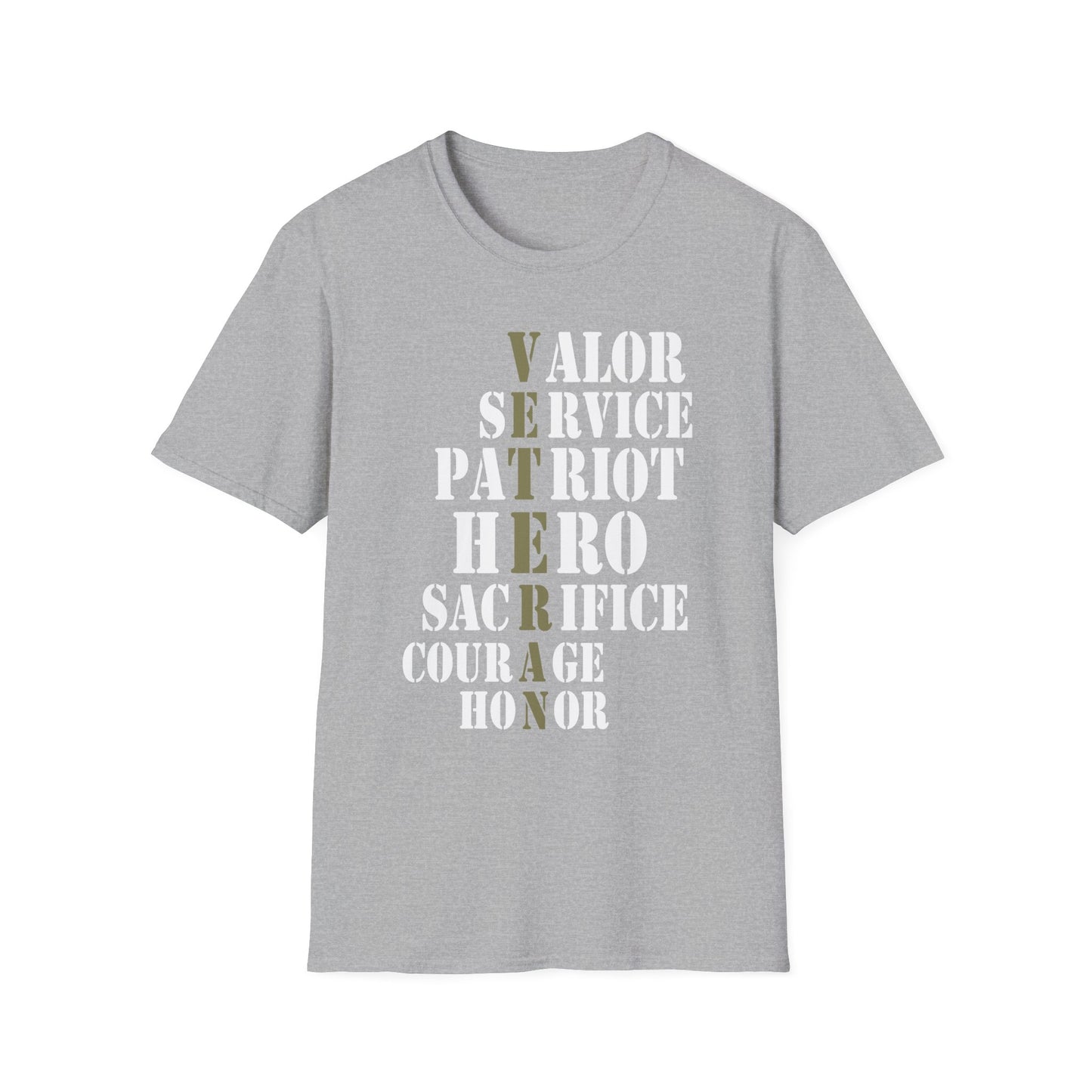 Unisex Softstyle T-Shirt - Valor, Service, Patriot, Hero Graphic Tee