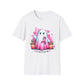 Cute Ghost Breast Cancer Awareness T-Shirt for October, Halloween Tee, Unisex Softstyle Shirt, Fall Fashion, Spooky Season