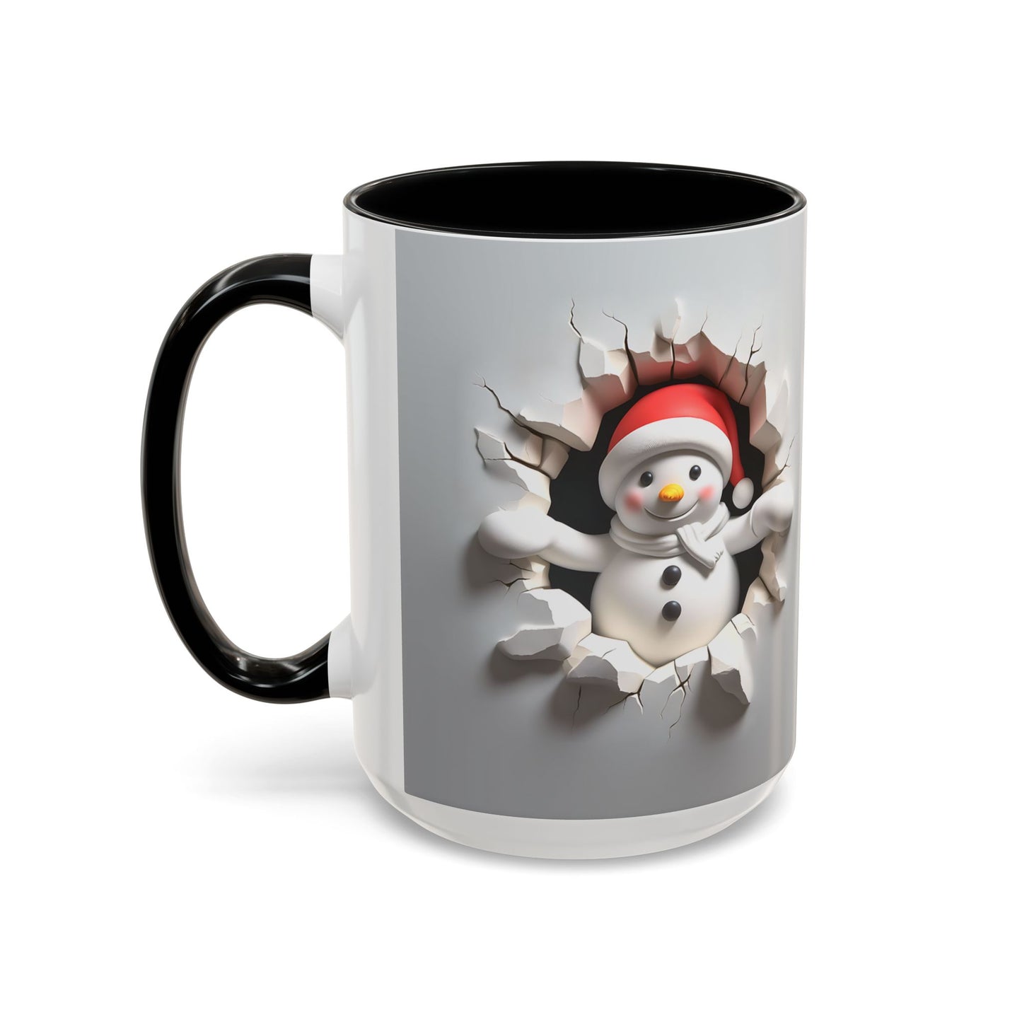 Santa Snowman Breaking Wall Coffee Mug