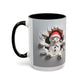 Santa Snowman Breaking Wall Coffee Mug