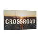 Crossroad Inspirational Canvas Print — “God Meets You at the Crossroad” Sunset Wall Art