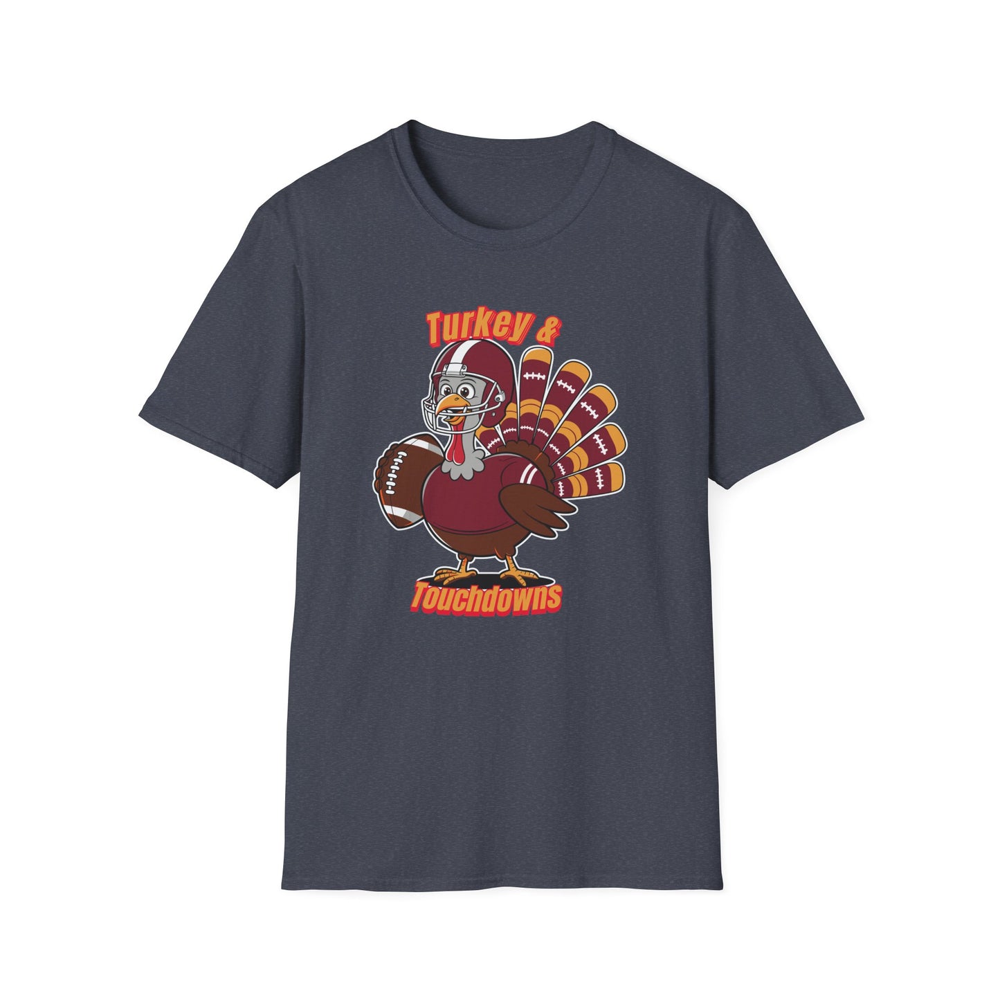 Thanksgiving Football Turkey T-Shirt - Fun Unisex Tee for Game Day