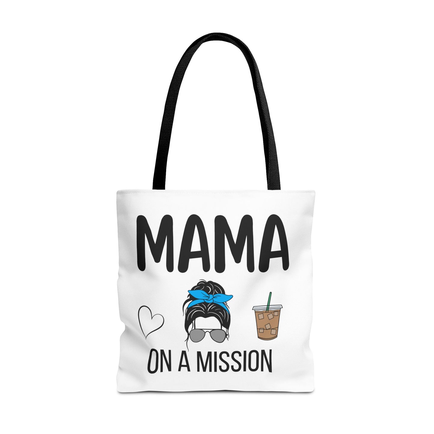 Mama On A Mission Tote Bag – Cute Coffee Mom Graphic Tote