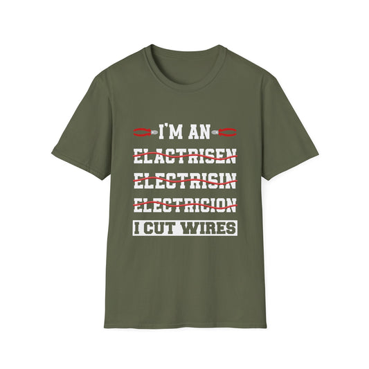 Electrician Humor T-Shirt, Unisex Electrician Gift, Funny Job Tee, Gift for Him, I Cut Wires Shirt, Workwear