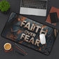 Faith Over Fear Desk Mat — Inspirational Christian Gaming Mouse Pad