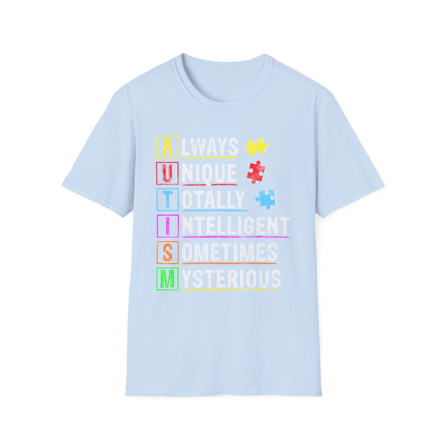Unisex Autism Awareness T-Shirt, Softstyle Tee, Unique Gift for Awareness Events, Casual Wear, Comfortable Daily Shirt