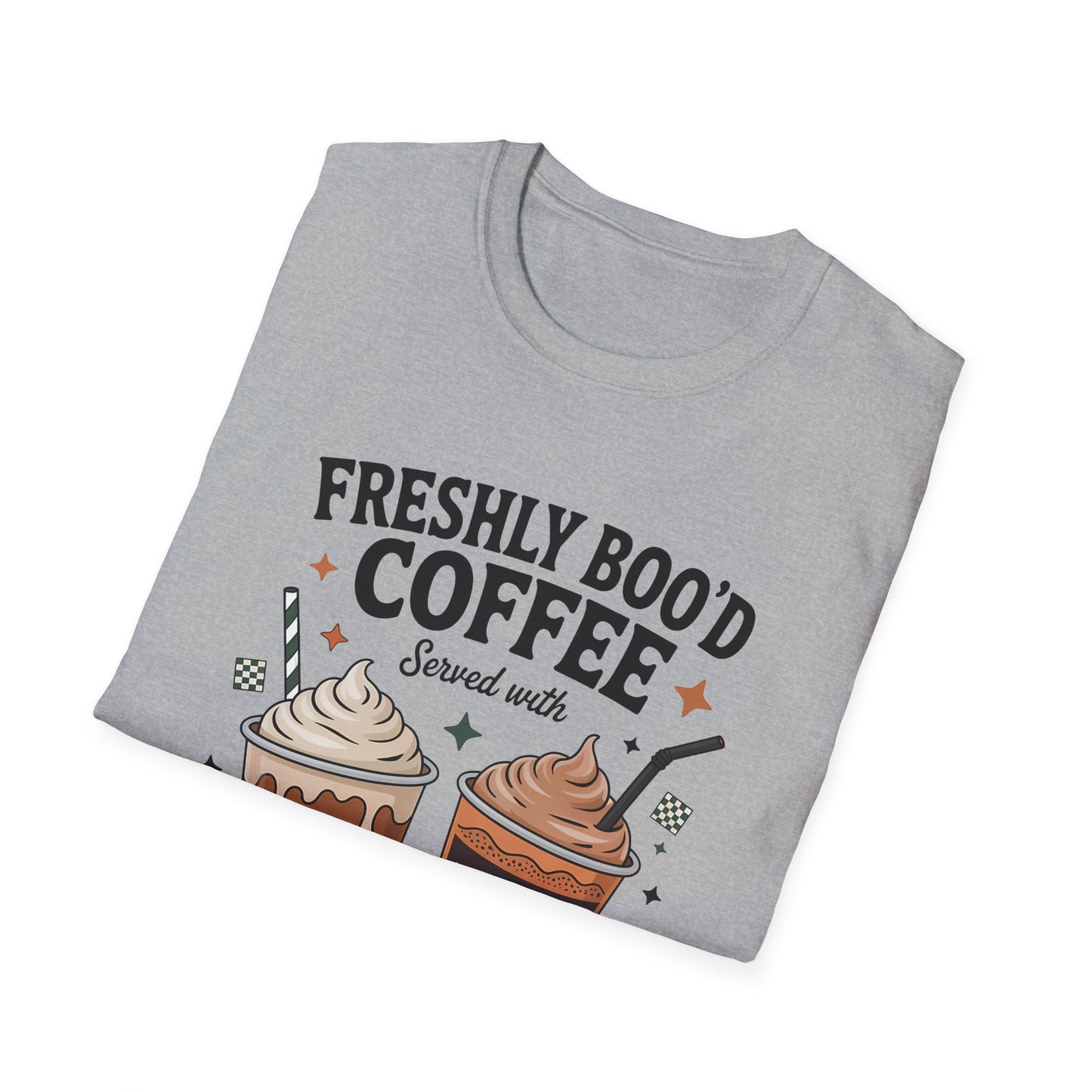 Halloween Coffee T-Shirt, Ghostly Drink Tee, Spooky Sweets Shirt, Unisex Halloween Apparel, Fun Fall Shirt, Gift for Coffee Lovers