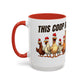 Accent Coffee Mug — “The Coop Runs on Caffeine” Funny Chicken Farm Coffee Mug