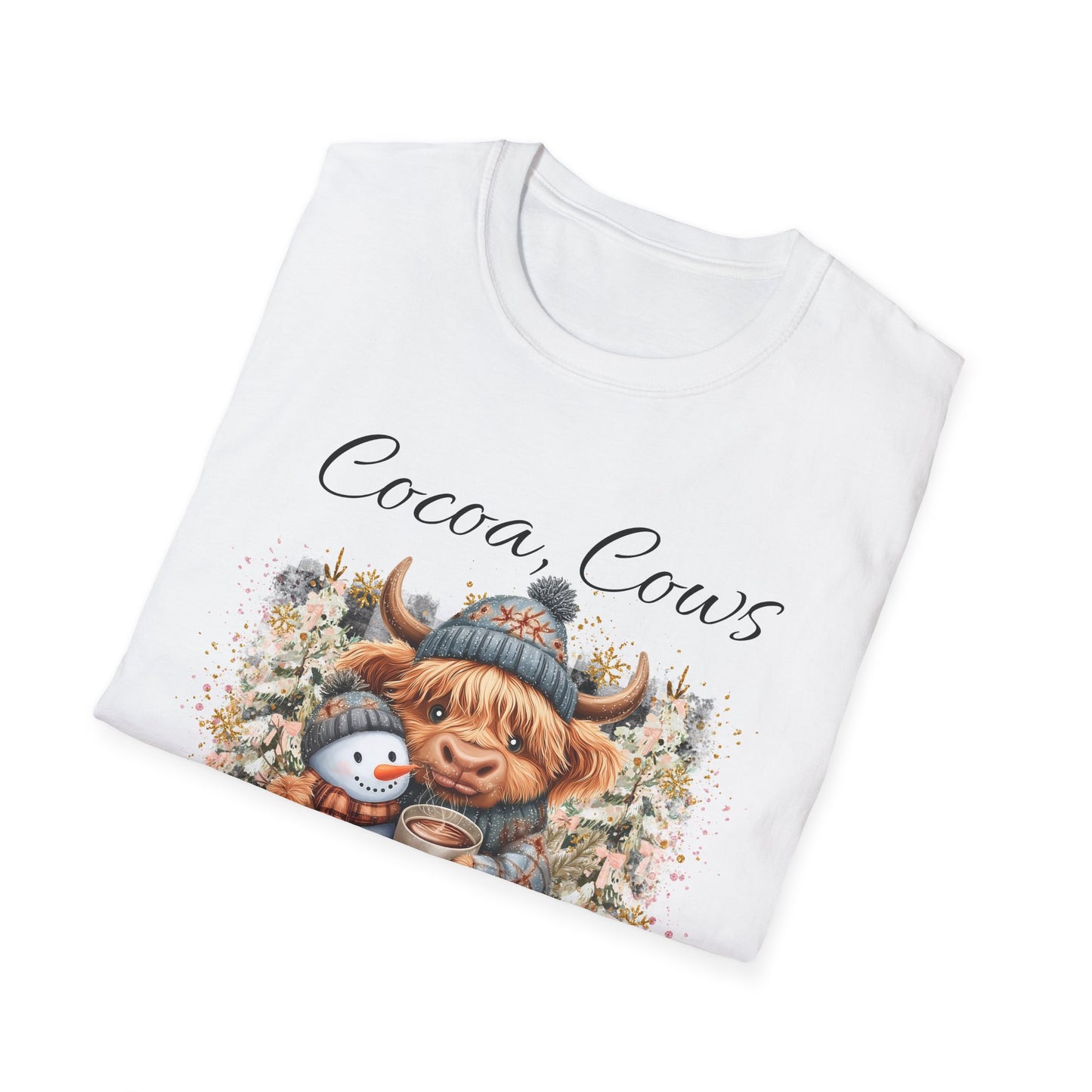 Cocoa Cows Cold Noses T-Shirt | Winter Apparel, Holiday Gift, Cute Animal Tee, Cow Lovers, Cozy Style
