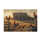 Rustic Morning Rooster Farm Matte Canvas Print