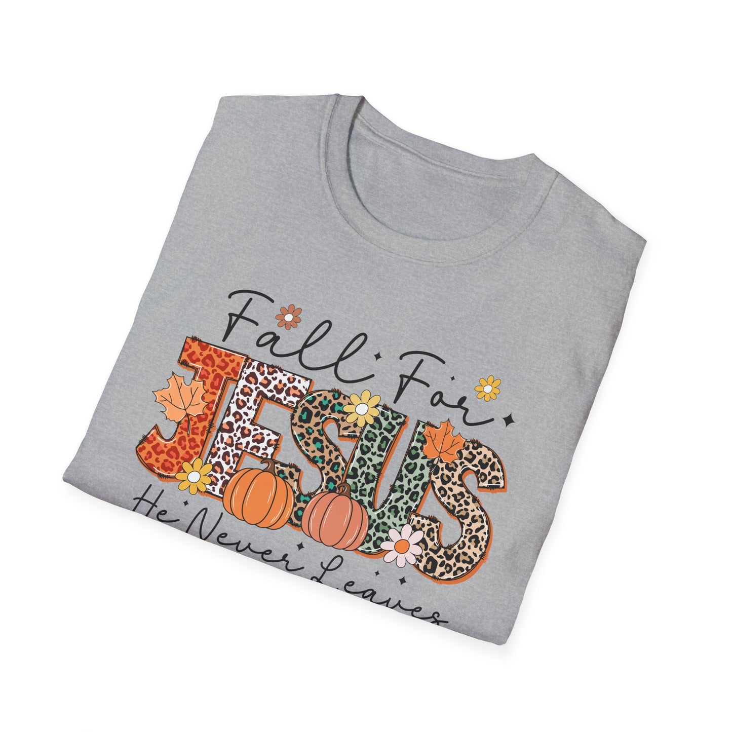 Fall-Themed Jesus T-Shirt, Cozy Autumn Tee for Christians, Faith-Based Gift, Unisex Harvest Shirt, Thanksgiving Apparel