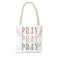 Inspirational Tote Bag - Pray It, Power It, Through It, Motivational, Faith-Based Gift, Everyday Use, Church or Study Bag