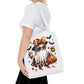 Whimsical Halloween Tote Bag, Spooky Ghost, Trick or Treat, Fall Accessories, Halloween Party Favor, Cute Autumn Decor